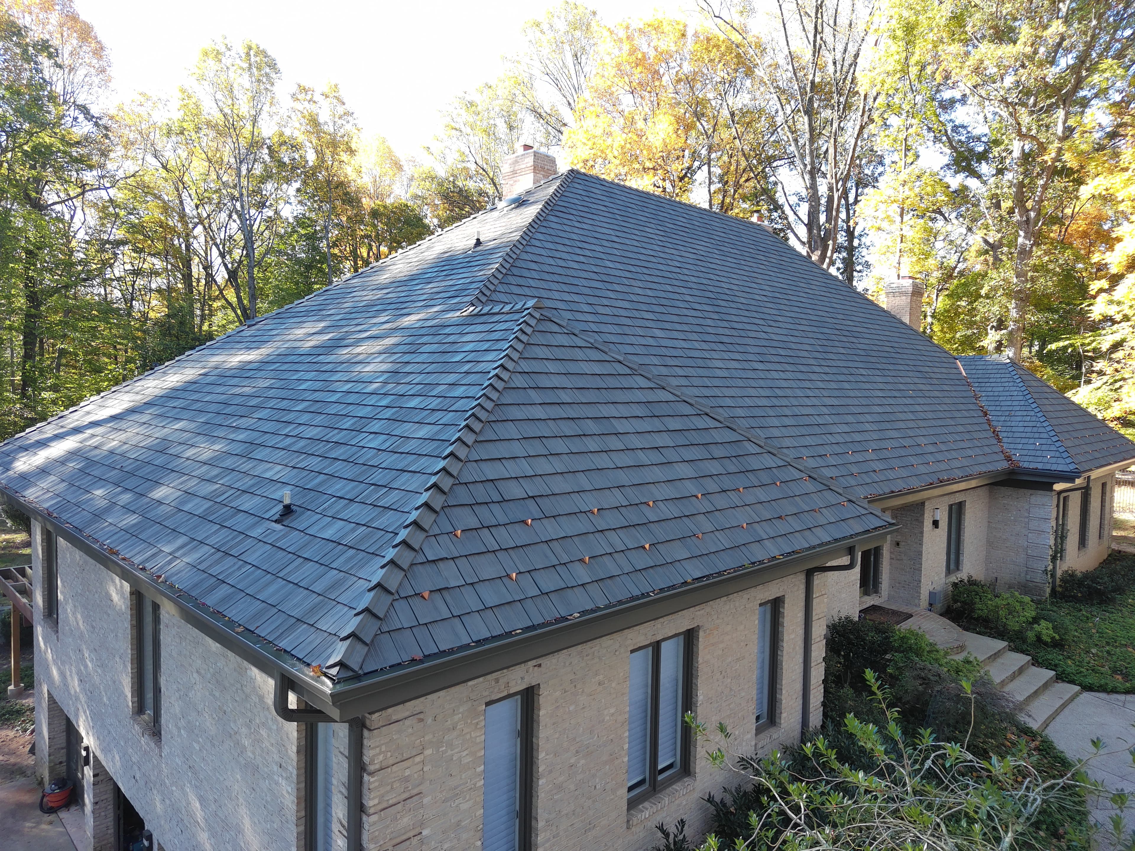 Synthetic cedar shake roofing